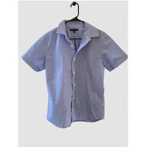 EUC Mens Banana Republic Blue S/S Casual Button Down Shirt Medium 100% Cotton